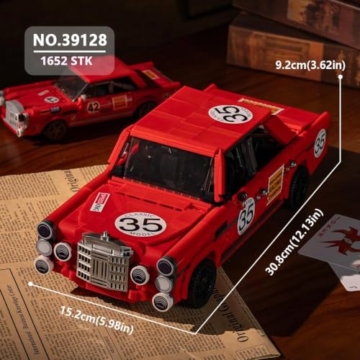 DUANT 39128 Hochleistungs Rennwagen Klemmbausteine Technik, 1652 Teile MOC Nr. 34, klassisches Supercar Spielzeugmodell, EIN Sportwagen für Erwachsene Sammler und zur Ausstellung. - 8