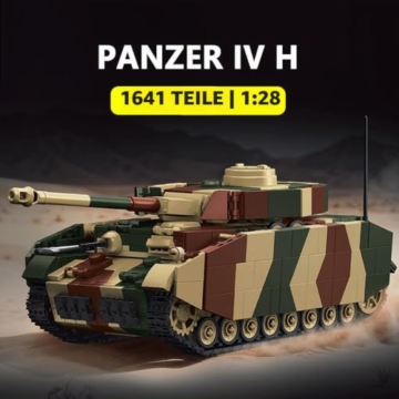 DUANT 39154 Panzer IV H Bausteinsatz, 1641 Stück Militär 1:28 Skala Panzer Modell Spielzeug, Raumdekoration oder Sammlung - 2