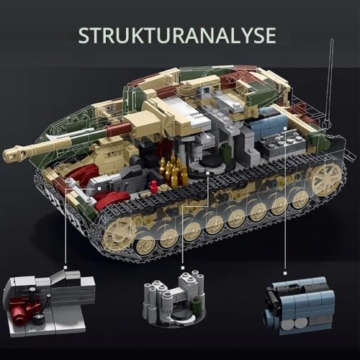 DUANT 39154 Panzer IV H Bausteinsatz, 1641 Stück Militär 1:28 Skala Panzer Modell Spielzeug, Raumdekoration oder Sammlung - 4