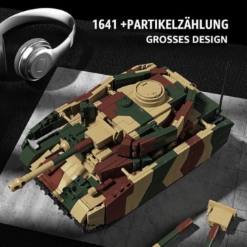 DUANT 39154 Panzer IV H Bausteinsatz, 1641 Stück Militär 1:28 Skala Panzer Modell Spielzeug, Raumdekoration oder Sammlung - 5