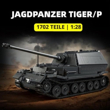 DUANT 39158 Heavy Tank Destroyer Fahrzeug Baustein Set, 1702 Stück Militär 1:28 Skala Tank Modell Spielzeug, Raumdekoration oder Sammlung, Classic Edition - 2
