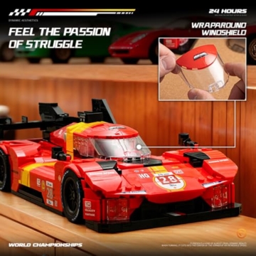 DUANT 499P Rennwagen Klemmbausteine Bausatz- 980 Teile, erweiterte Supercar Modell, technische Sportwagen Bausteine Set, Herausforderung BAU Spielzeug Geschenk für Hobbyisten und Erwachsene - 5