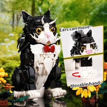 DUANT 59019 Katze Sonnenblumen Baustein Set, 1434pcs Katze Modell kreative Enthusiasten Geschenke und einzigartige Sammlerstücke - 4