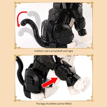 DUANT 59019 Katze Sonnenblumen Baustein Set, 1434pcs Katze Modell kreative Enthusiasten Geschenke und einzigartige Sammlerstücke - 7