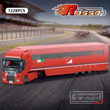 DUANT 59031 Roter LKW Baustein Set, 1228pcs LKW Modell Kreative Enthusiasten Geschenke und Einzigartige Sammlerstücke - 2