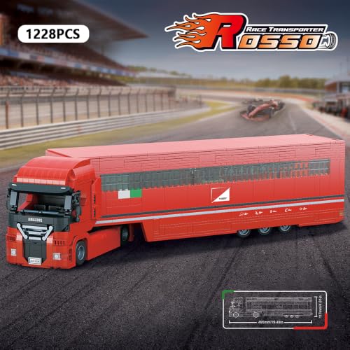 DUANT 59031 Roter LKW Baustein Set, 1228pcs LKW Modell Kreative Enthusiasten Geschenke und Einzigartige Sammlerstücke - 2