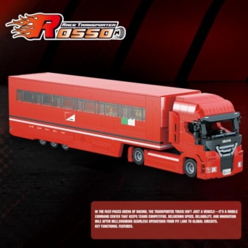 DUANT 59031 Roter LKW Baustein Set, 1228pcs LKW Modell Kreative Enthusiasten Geschenke und Einzigartige Sammlerstücke - 3
