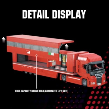 DUANT 59031 Roter LKW Baustein Set, 1228pcs LKW Modell Kreative Enthusiasten Geschenke und Einzigartige Sammlerstücke - 5