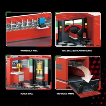 DUANT 59031 Roter LKW Baustein Set, 1228pcs LKW Modell Kreative Enthusiasten Geschenke und Einzigartige Sammlerstücke - 6