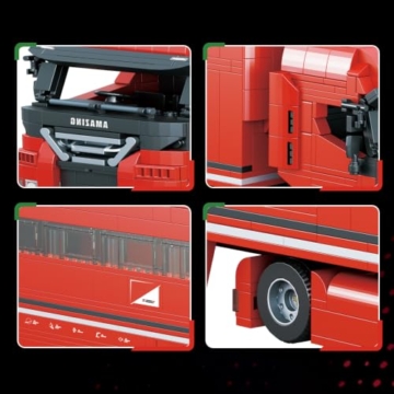 DUANT 59031 Roter LKW Baustein Set, 1228pcs LKW Modell Kreative Enthusiasten Geschenke und Einzigartige Sammlerstücke - 7