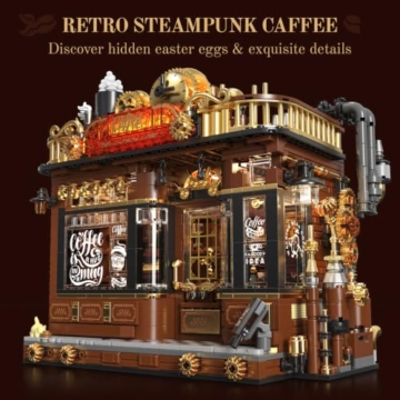 DUANT Café-Haus-Bausteinset, MOC Straßenszene Café-Spielzeugmodell, EIN Hausgeschenk, das Sich für Erwachsene zum Bauen und Ausstellen eignet (59072) - 5