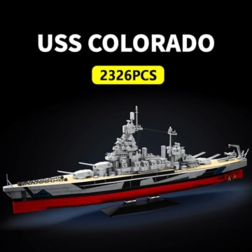 DUANT Colorado Schlachtschiff (BB-45) Klemmbausteine Technik,WW2 Marine Militärschiff Großes MOC-Modell,Geschenk Spielzeug Schiff für Erwachsene Sammler und zur Ausstellung - 2