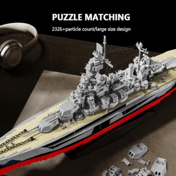 DUANT Colorado Schlachtschiff (BB-45) Klemmbausteine Technik,WW2 Marine Militärschiff Großes MOC-Modell,Geschenk Spielzeug Schiff für Erwachsene Sammler und zur Ausstellung - 5