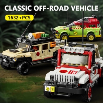 DUANT Dinosaur World Klassisches Geländewagen-Bausteinset, Bekannte Geländewagenserie, Für Erwachsene Geeignete Klemmbausteine Technik Trucks, Sammlerspielzeug-Geschenkmodelle - 2