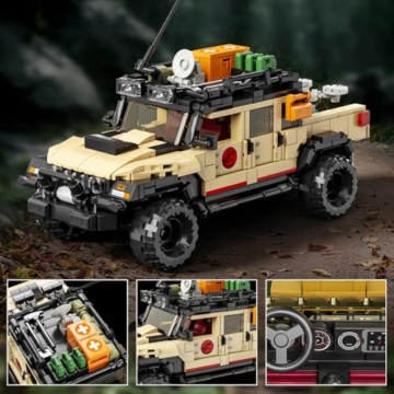 DUANT Dinosaur World Klassisches Geländewagen-Bausteinset, Bekannte Geländewagenserie, Für Erwachsene Geeignete Klemmbausteine Technik Trucks, Sammlerspielzeug-Geschenkmodelle - 3