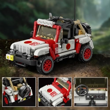 DUANT Dinosaur World Klassisches Geländewagen-Bausteinset, Bekannte Geländewagenserie, Für Erwachsene Geeignete Klemmbausteine Technik Trucks, Sammlerspielzeug-Geschenkmodelle - 5
