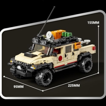 DUANT Dinosaur World Klassisches Geländewagen-Bausteinset, Bekannte Geländewagenserie, Für Erwachsene Geeignete Klemmbausteine Technik Trucks, Sammlerspielzeug-Geschenkmodelle - 6
