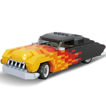 DUANT Flammen-Schlitten-Sportwagen-Bausatz, Serie Super Retro Sportwagen, MOC Modellbausatz für Erwachsene - 1