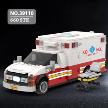 DUANT Krankenwagen Klemmbausteine Technik, Spielzeugautos der City Rescue Team Serie, Erste-Hilfe-Modell für Erwachsene, geeignet zum Sammeln und Ausstellen (39110) - 2