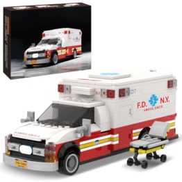 DUANT Krankenwagen Klemmbausteine Technik, Spielzeugautos der City Rescue Team Serie, Erste-Hilfe-Modell für Erwachsene, geeignet zum Sammeln und Ausstellen (39110) - 1