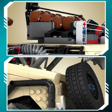 DUANT Max Hammer 2 In 1 Wüste Off Road Fahrzeug Klemmbausteine Bausatz, 2069 Teile Militärisches Humvvee Modell Bausteine Set, Jeep SUV Montage Geschenk für Fans- Hobbyisten und Erwachsene - 4