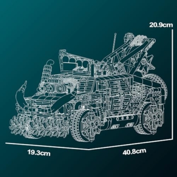 DUANT Max Hammer 2 In 1 Wüste Off Road Fahrzeug Klemmbausteine Bausatz, 2069 Teile Militärisches Humvvee Modell Bausteine Set, Jeep SUV Montage Geschenk für Fans- Hobbyisten und Erwachsene - 7