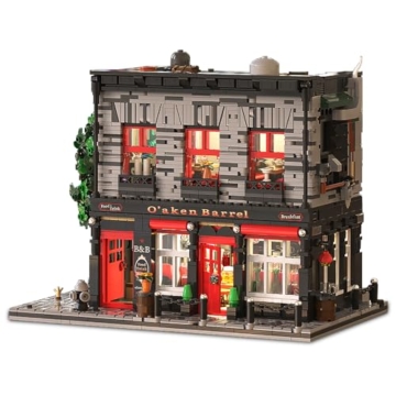 DUANT Oak Barrel Tavern Modular Design House Bausteinset, 2368 Teile Street View Series Building House, geeignet für die Sammlung von Erwachsenen und zum Verschenken von Spielzeugmodellen - 1
