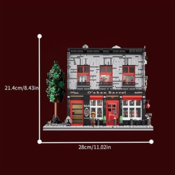 DUANT Oak Barrel Tavern Modular Design House Bausteinset, 2368 Teile Street View Series Building House, geeignet für die Sammlung von Erwachsenen und zum Verschenken von Spielzeugmodellen - 6