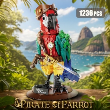 DUANT Piratenpapagei-Bausteinset, Kreative Tierserie, MOC Piratenkapitän, Modellbausteine für Erwachsene zum Sammeln und Ausstellen - 2