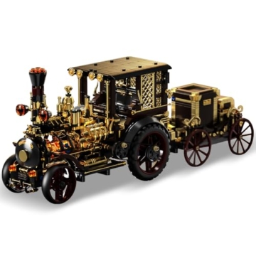 DUANT Retro mechanisches Dampfauto Klemmbausteine Technik, MOC-Oldtimer-Bausatz, Supercar-Spielzeugmodell, Bausteine für Erwachsene zum Sammeln von Autos(1-10) - 1