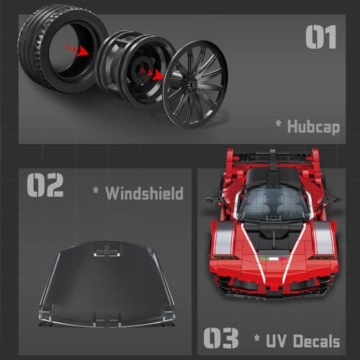 DUANT Supercar-Bausteinspielzeug, 1047 Teile, MOC Klemmbausteine Technik Auto, Spielzeug für Erwachsene zum Ausstellen und Sammeln, Sportwagen-Geschenkspielzeug