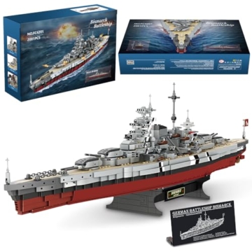DUANT Technik FC4201 Deutsches Schlachtschiff Bismarck klemmbausteine, 2081 PCS MOC Groß WWII Deutsches Militär Kriegsschiff Marine-Schlachtschiff Modell für Erwachsene - 1