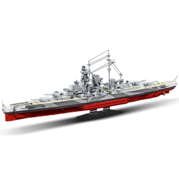 DUANT Tirpitz Schlachtschiff Bausteine, WW2 Militärserie Bismarck-Klasse Schlachtschiff 2. Schiff, Geeignet für Erwachsene Bauspielzeug Geschenk Klemmbausteine Technik Schiff - 1