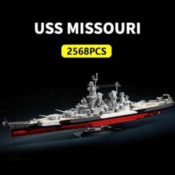 DUANT USS Missouri (BB-63) Klemmbausteine Technik, das dritte Schiff der Iowa-Klasse der US-Marine, ist EIN Sammlerstück und EIN beliebtes Geschenk für Militärbegeisterte und Erwachsene(39071) - 2