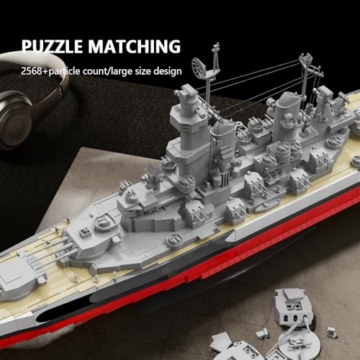 DUANT USS Missouri (BB-63) Klemmbausteine Technik, das dritte Schiff der Iowa-Klasse der US-Marine, ist EIN Sammlerstück und EIN beliebtes Geschenk für Militärbegeisterte und Erwachsene(39071) - 4