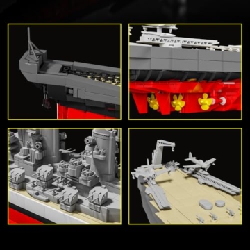 DUANT USS Missouri (BB-63) Klemmbausteine Technik, das dritte Schiff der Iowa-Klasse der US-Marine, ist EIN Sammlerstück und EIN beliebtes Geschenk für Militärbegeisterte und Erwachsene(39071) - 7
