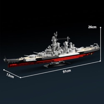 DUANT USS Missouri (BB-63) Klemmbausteine Technik, das dritte Schiff der Iowa-Klasse der US-Marine, ist EIN Sammlerstück und EIN beliebtes Geschenk für Militärbegeisterte und Erwachsene(39071) - 8