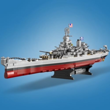 DUANT USS Missouri Schlachtschiff (BB-63) Marine Klemmbausteine Technik, das dritte Schiff der Schlachtschiffe der Iowa-Klasse, ein MOC-Militärmodell eines Kriegsschiff aus dem Zweiten Weltkrieg - 4