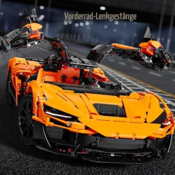 DUANT W11 Supercar Klemmbausteine Technik, Groß modularer Sportwagen im Maßstab 1:6, EIN Auto zum Sammeln und Ausstellen für Erwachsene(5036 Teile) - 5