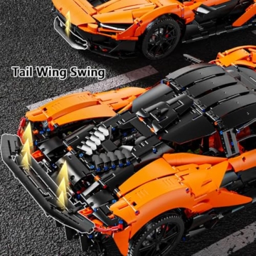 DUANT W11 Supercar Klemmbausteine Technik, Groß modularer Sportwagen im Maßstab 1:6, EIN Auto zum Sammeln und Ausstellen für Erwachsene(5036 Teile) - 6