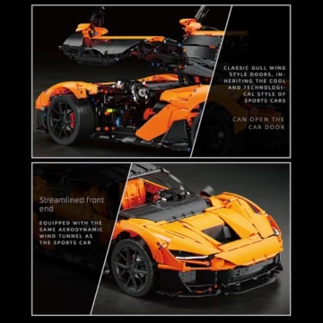 DUANT W11 Supercar Klemmbausteine Technik, Groß modularer Sportwagen im Maßstab 1:6, EIN Auto zum Sammeln und Ausstellen für Erwachsene(5036 Teile) - 7