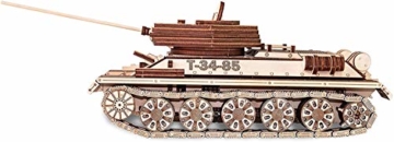 EWA Eco-Wood-Art Tank EWA EcoWoodArt 3D Holzpuzzle für Jugendliche und Erwachsene-Mechanischer Panzer T-34-85 Modell-DIY Kit, Selbstmontage, Natur - 2