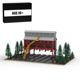 ExPrismarx Kohle-Bunker Bausteine Set, 13722 Teile Universal Train Minifig Szene DIY Klemmbausteine Bausatz, Diorama Eisenbahn Gebäude für Sammler Erwachsene, MOC-186346 - 1