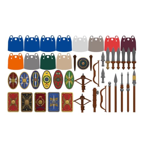 ExPrismarx Militär Waffen Set, Mittelalterliche Römische Truppen Waffen Zubehör Bausteine Set, Kompatibel mit den Meisten Marken (82 Teile) - 3