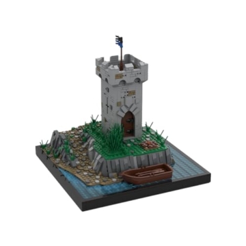 ExPrismarx Mittelalter Schloss Modell, 2093 Teile 8-in-1 Modulares Mittelalter Piraten Turm Klemmbausteine Set, Großes Historisches Architekturmodell als Display & Sammlerstück - 2