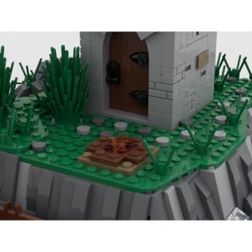 ExPrismarx Mittelalter Schloss Modell, 2093 Teile 8-in-1 Modulares Mittelalter Piraten Turm Klemmbausteine Set, Großes Historisches Architekturmodell als Display & Sammlerstück - 7