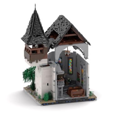 ExPrismarx Mittelalterliche Bausteinset, 11247 Teile Großes Kathedrale MOC Architektur Klemmbausteine Set, historisches Ausstellungsmodell für Enthusiasten Erwachsene - 5