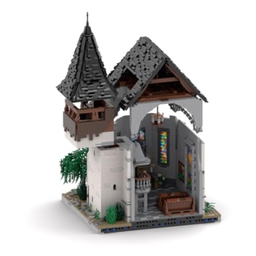 ExPrismarx Mittelalterliche Klemmbausteine Set, 6169 Teile Taylorsgreen Village Church Part 2 MOC Dorfkirche Architektur, Historisches Ausstellungsmodell für Enthusiasten Erwachsene - 3