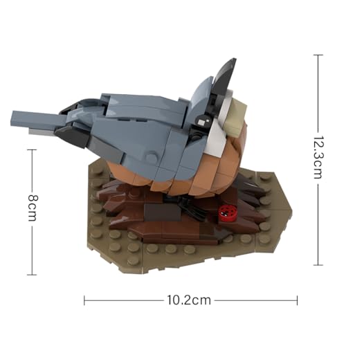 ExPrismarx Nuthatch Bird Bausteine Set, 176 Teile DIY Vogelmodell Klemmbausteine, Wandmontierbares Sammlerstück & Ausstellungsmodell für Erwachsene, MOC-205034 - 3