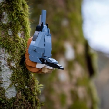 ExPrismarx Nuthatch Bird Bausteine Set, 176 Teile DIY Vogelmodell Klemmbausteine, Wandmontierbares Sammlerstück & Ausstellungsmodell für Erwachsene, MOC-205034 - 7
